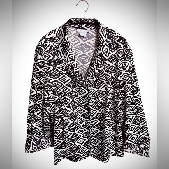 dressbarn Jackets & Blazers - Dressbarn Monochrome Patterned Top